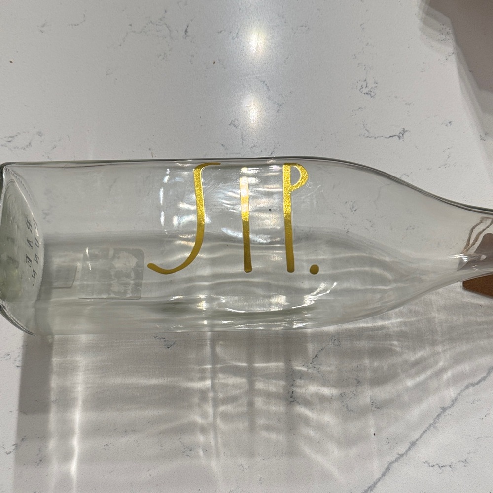 Rae Dunn Clear Glass Bottle with Gold 'SIP'